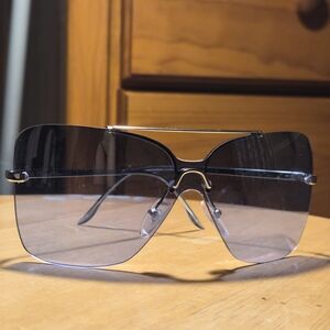 Dior Silver and Blue Oversized Sunglasses